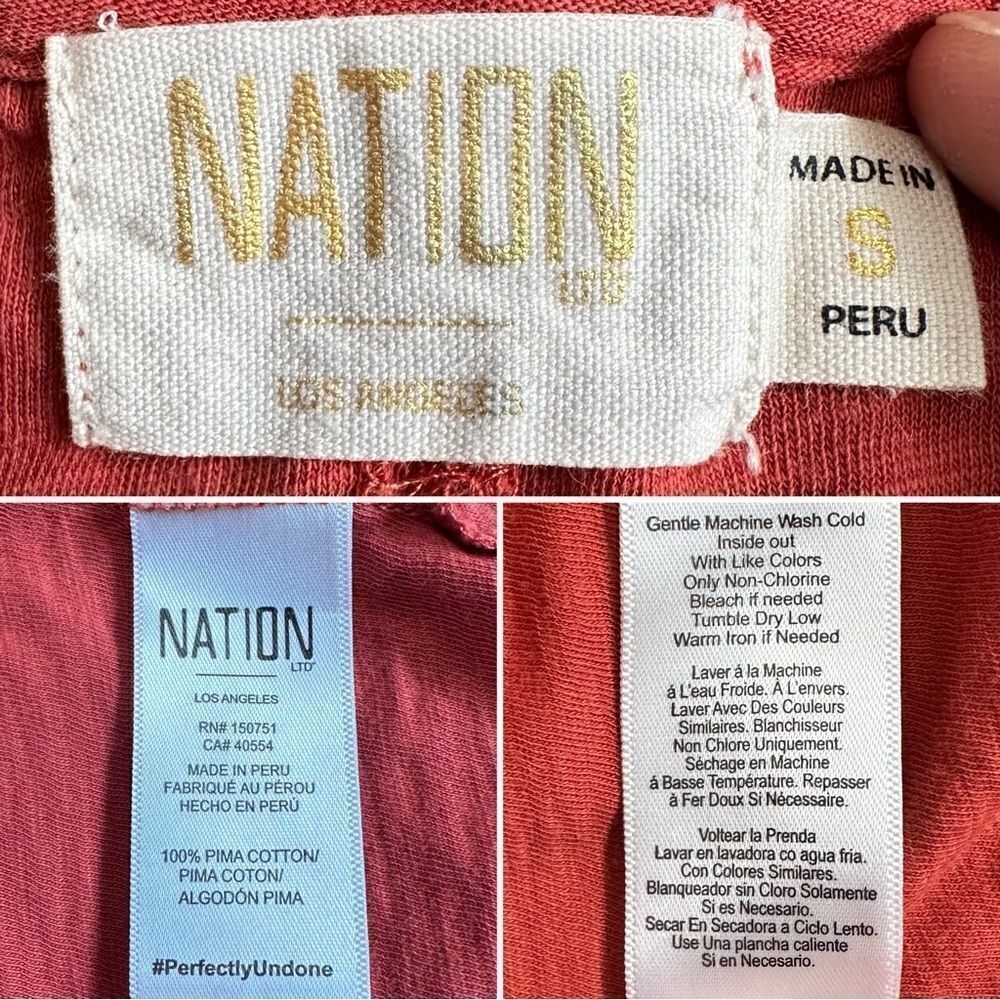 Nation LTD 100% Pima Cotton Melissa Red Ruffle Midi Dress - Picture 11 of 12